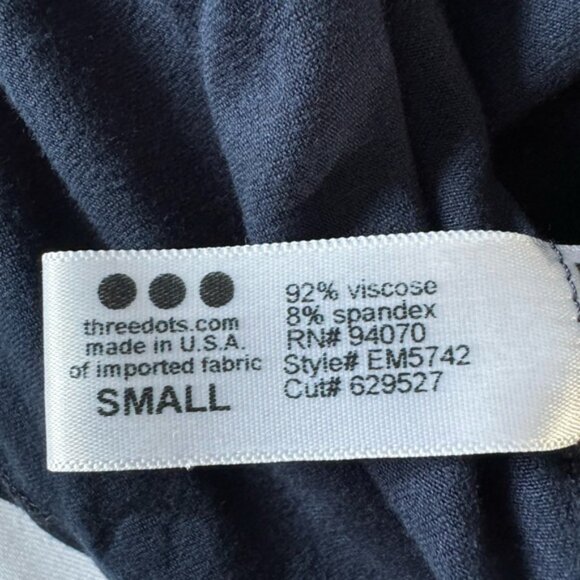 Three Dots Easy Flounce Dress navy blue - Picture 4 of 5